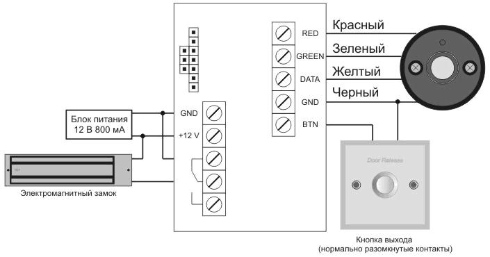 Считыватель тм схема подключения по цветам